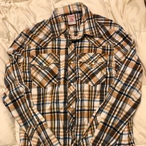 True Religion Plaid Button Up, L